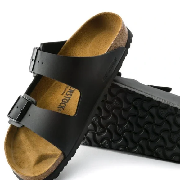 Birkenstock men’s Arizona Birko-Flor black new with tag - Picture 1 of 12